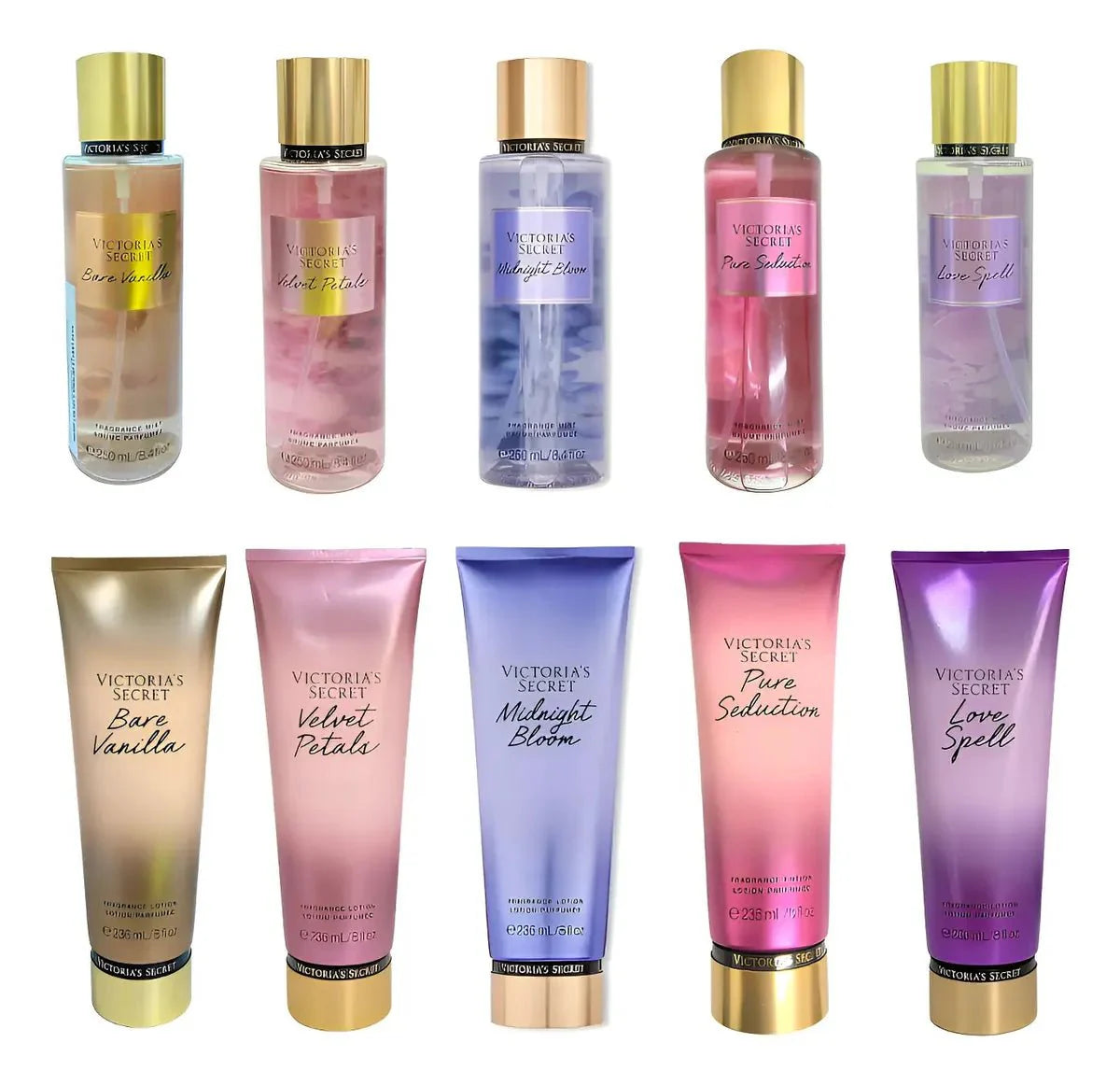 Paquete: 10 Piezas Victoria's Secret Crema y Body Locion
